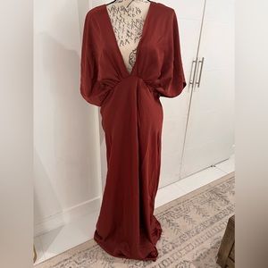 BHLDN Anthropologie Rust Long Gown size 16